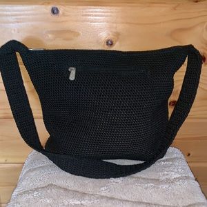 3/$15 The Sak Crochet Bag Handbag Black